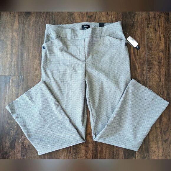 NWT Reitmans 18 Black and White Houndstooth Boot Cut Pull On Stretch aSlacks - Picture 1 of 9